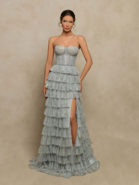 EVENING DRESS 2024 Tarik Ediz Coralie Silver